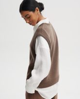 WEŁNIANA KAMIZELKA LAURA BRĄZOWA