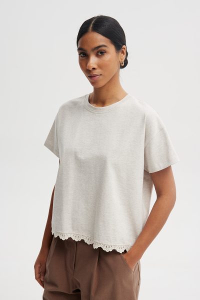 T-SHIRT NAOMI MELANŻ PIASKOWY