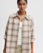 KOSZULA ANA OLIWKOWO- RÓŻOWA