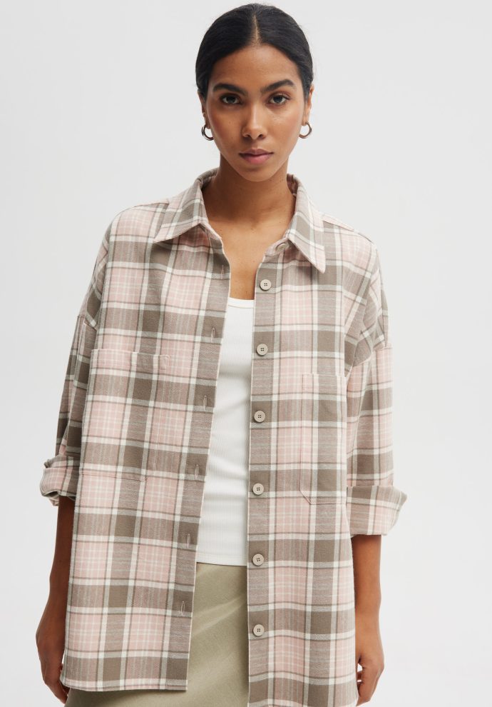 KOSZULA ANA OLIWKOWO- RÓŻOWA