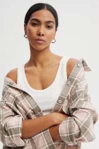 KOSZULA ANA OLIWKOWO- RÓŻOWA