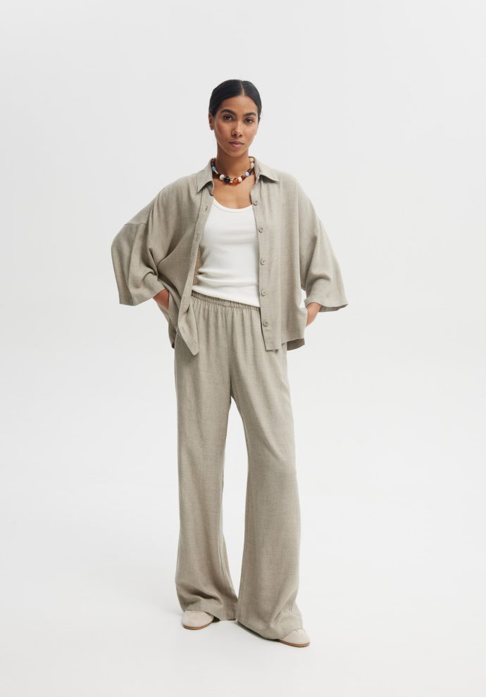 KOSZULA MEL MELANŻ OLIWKA