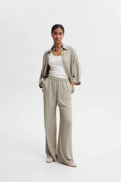 SPODNIE DOLLY MELANŻ OLIWKA