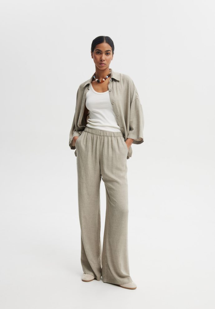 SPODNIE DOLLY MELANŻ OLIWKA