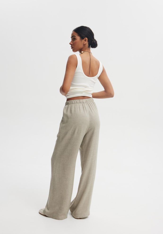 SPODNIE DOLLY MELANŻ OLIWKA