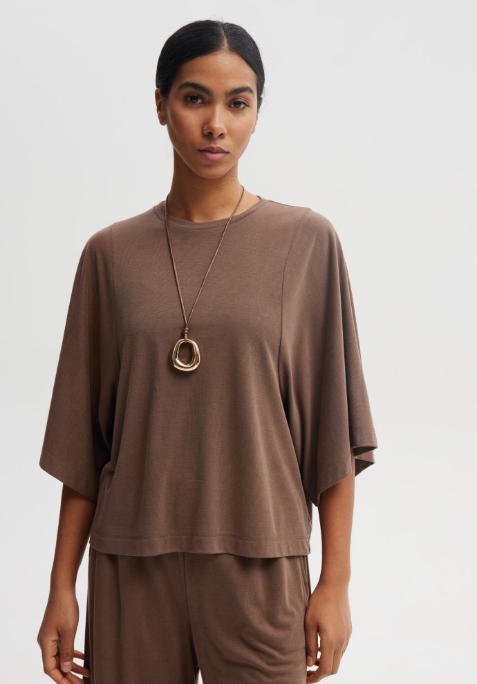 T-SHIRT LUNA BRĄZOWY