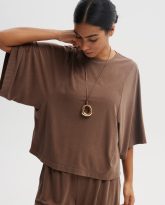 T-SHIRT LUNA BRĄZOWY