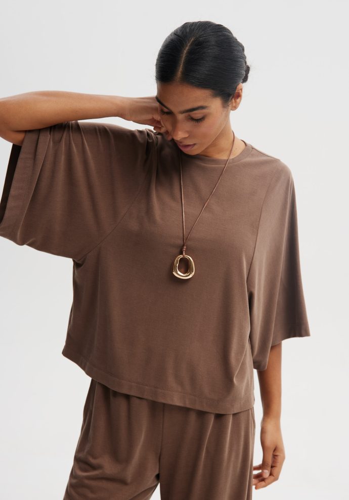 T-SHIRT LUNA BRĄZOWY