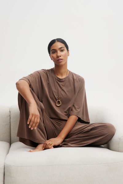 T-SHIRT LUNA BRĄZOWY