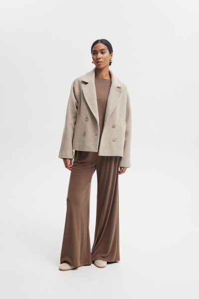 WEŁNIANA KURTKA WILLOW BEŻOWA