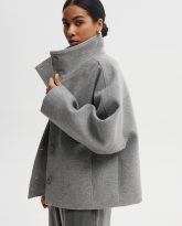 wełniana kurtka ida szara