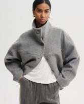 wełniana kurtka ida szara