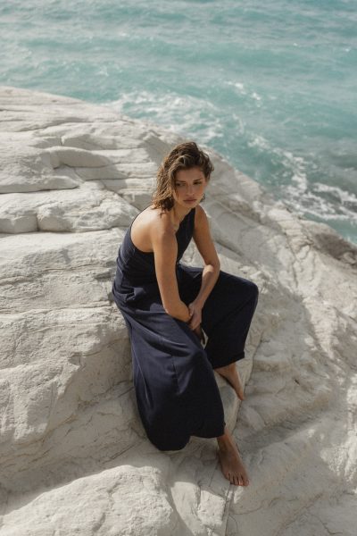 spodnie kate granatowe