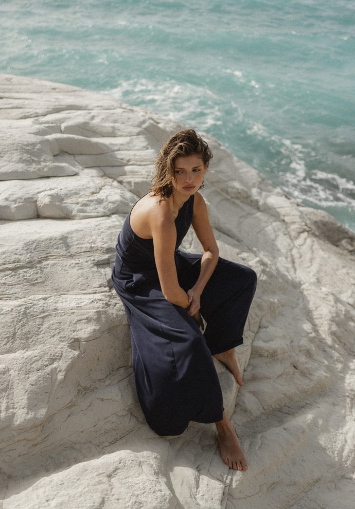 spodnie kate granatowe