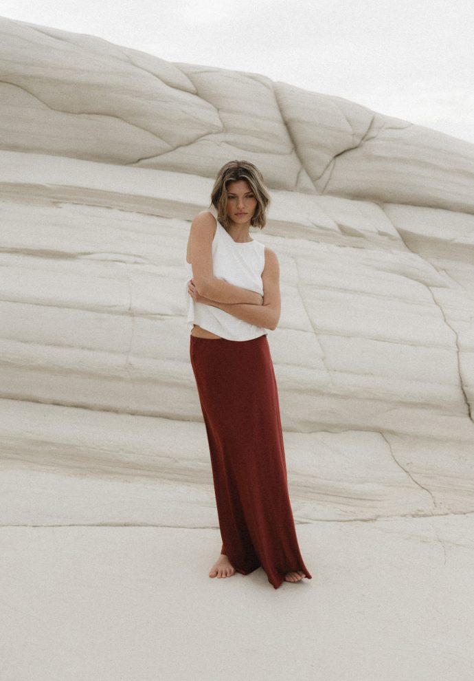 SPÓDNICA MALIBU MARSALA