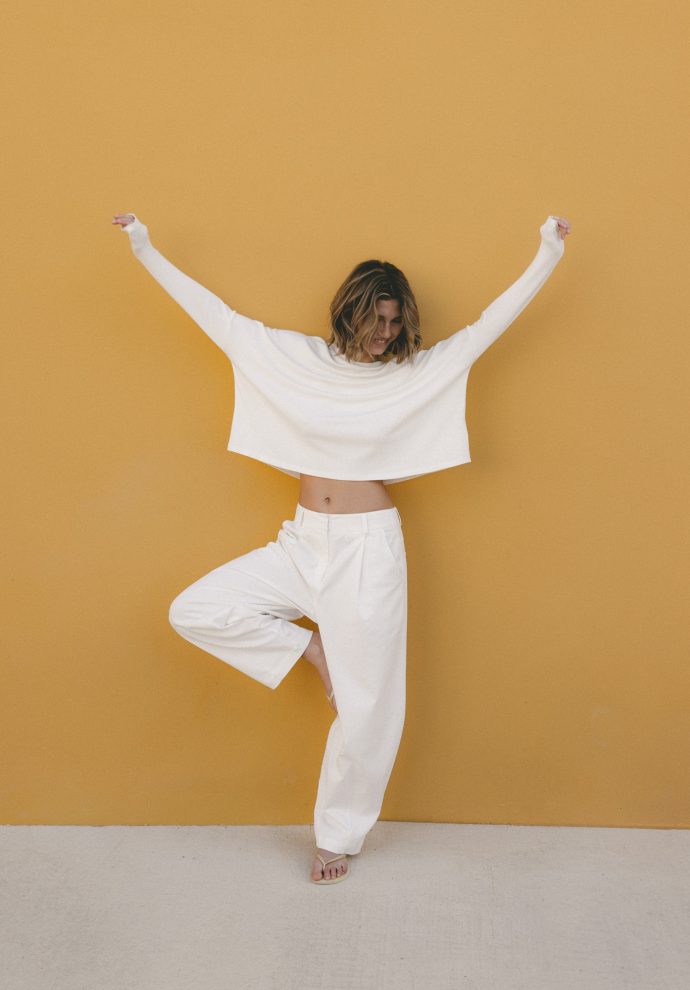 SPODNIE BARREL PABLO BIAŁE