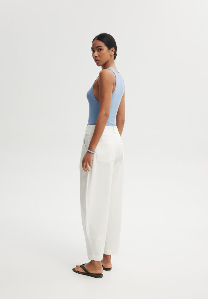 SPODNIE BARREL PABLO BIAŁE