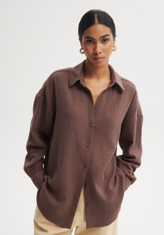 KOSZULA GRACJA CZEKOLADOWA