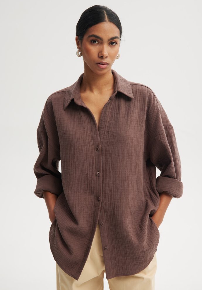 KOSZULA GRACJA CZEKOLADOWA