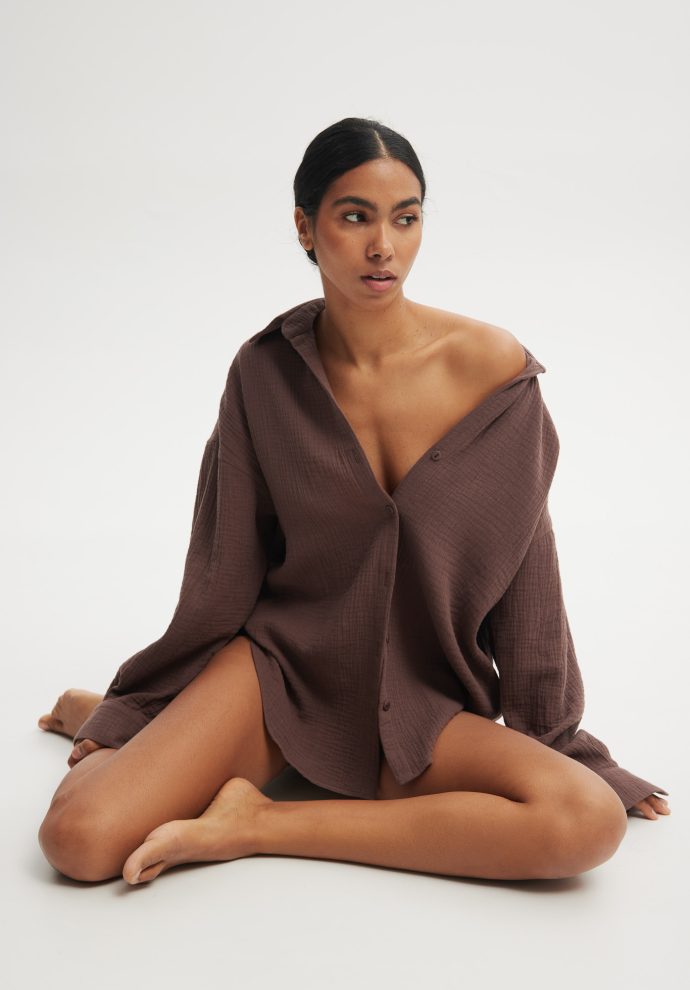 KOSZULA GRACJA CZEKOLADOWA