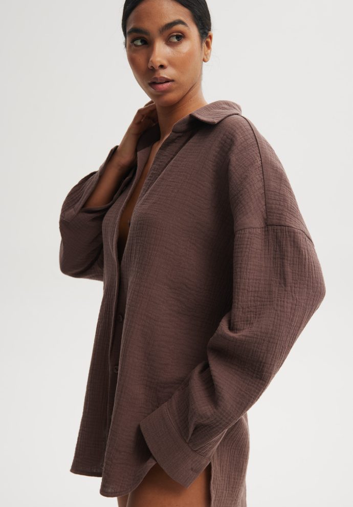 KOSZULA GRACJA CZEKOLADOWA