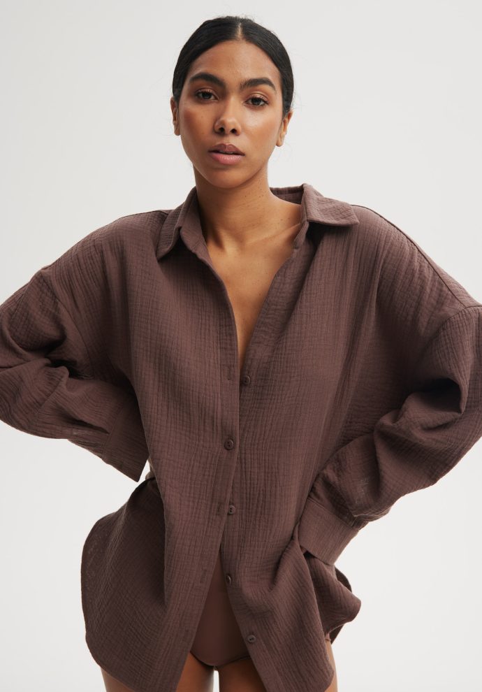 KOSZULA GRACJA CZEKOLADOWA