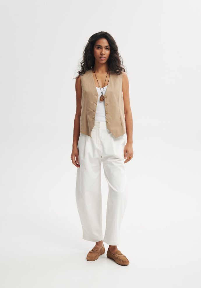 SPODNIE BARREL PABLO BIAŁE