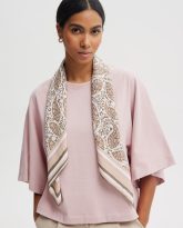 apaszka zoe beżowo- biała