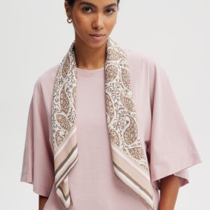 apaszka zoe beżowo- biała