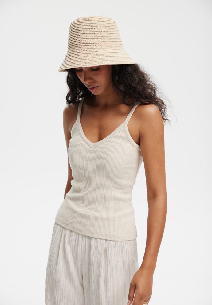 kapelusz backet retro beżowy