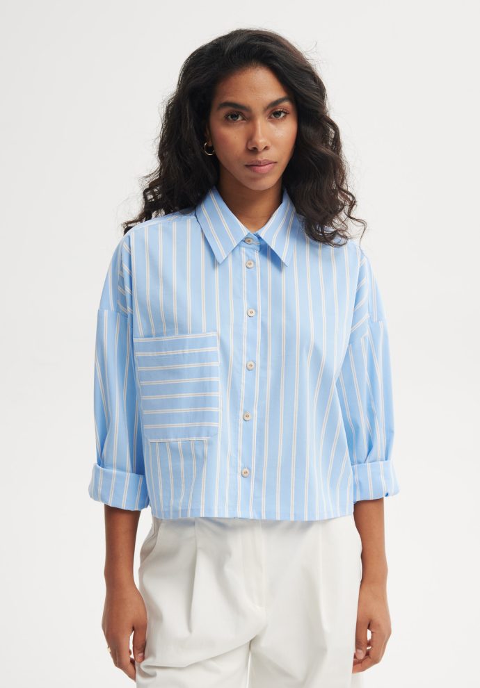 koszula ruby niebiesko- biała