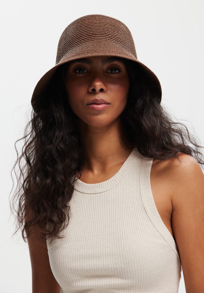 kapelusz backet retro brązowy