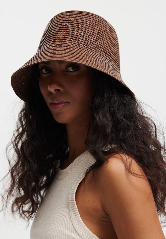 kapelusz backet retro brązowy