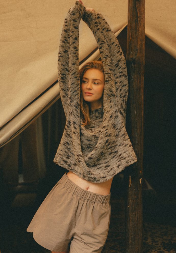 wełniany sweter lotos taupe