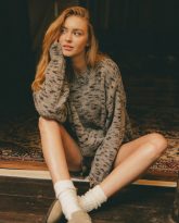wełniany sweter lotos taupe