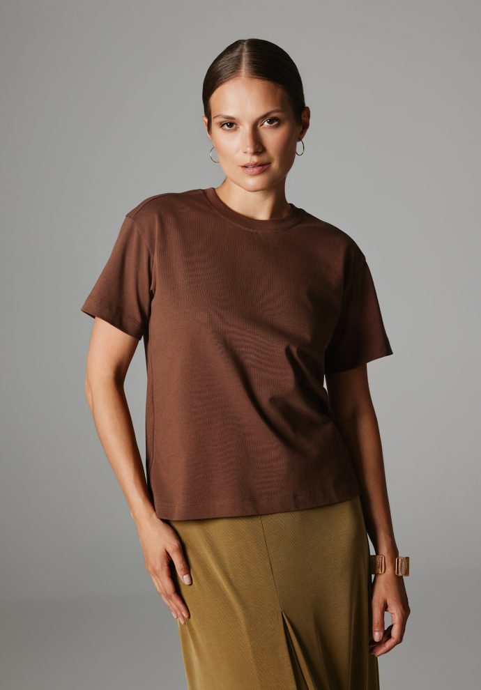 t-shirt kim brązowy