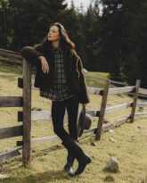 DAMSKA WEŁNIANA KURTKA TEDDY CZEKOLADOWA
