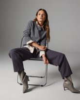 wełniany sweter laura szary