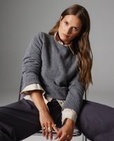 wełniany sweter laura szary