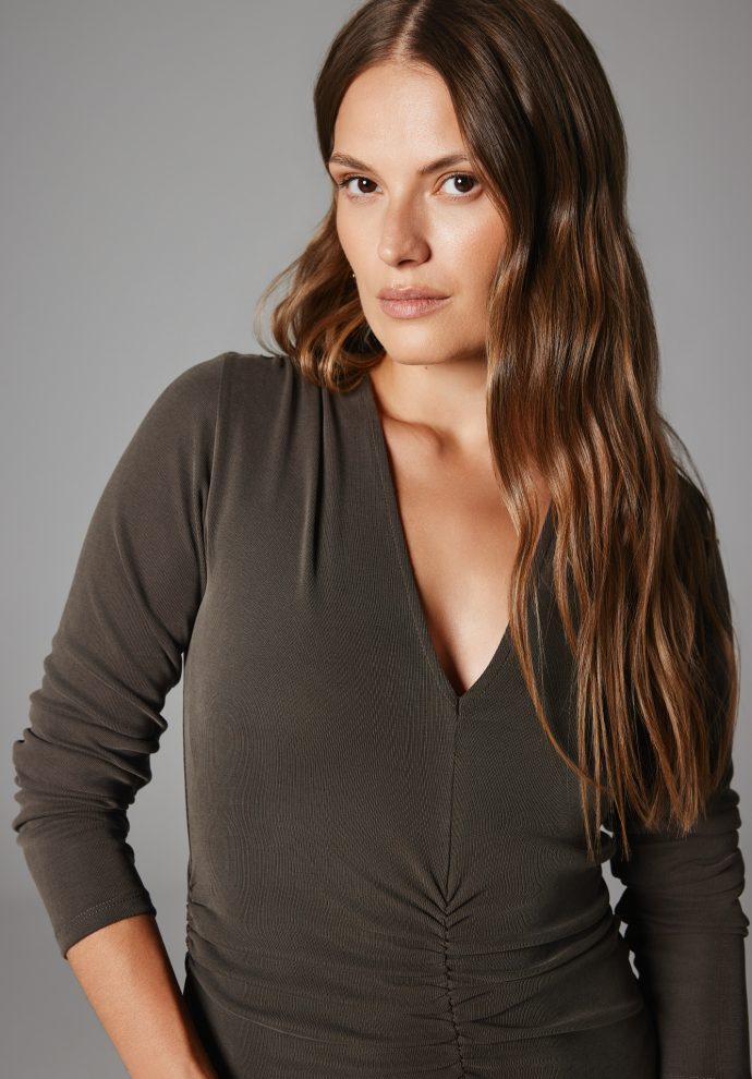 sukienka nicole szaro- brązowa