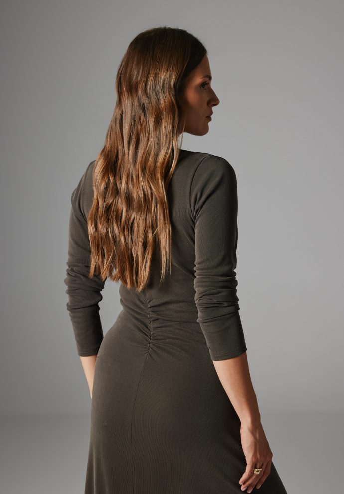 sukienka nicole szaro- brązowa