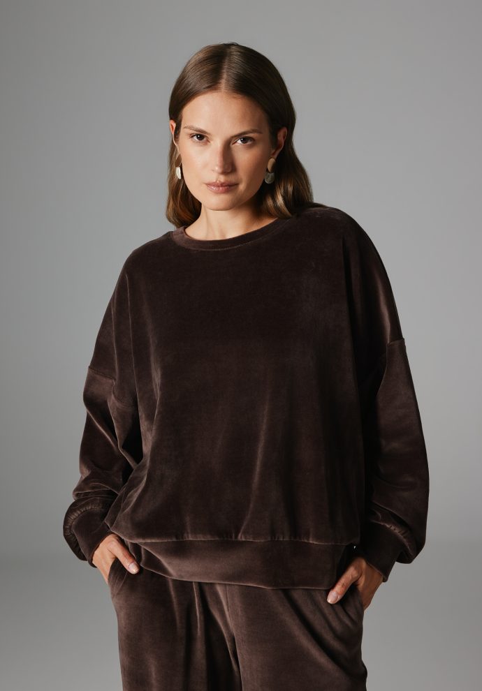 welurowa bluza paula czekoladowa