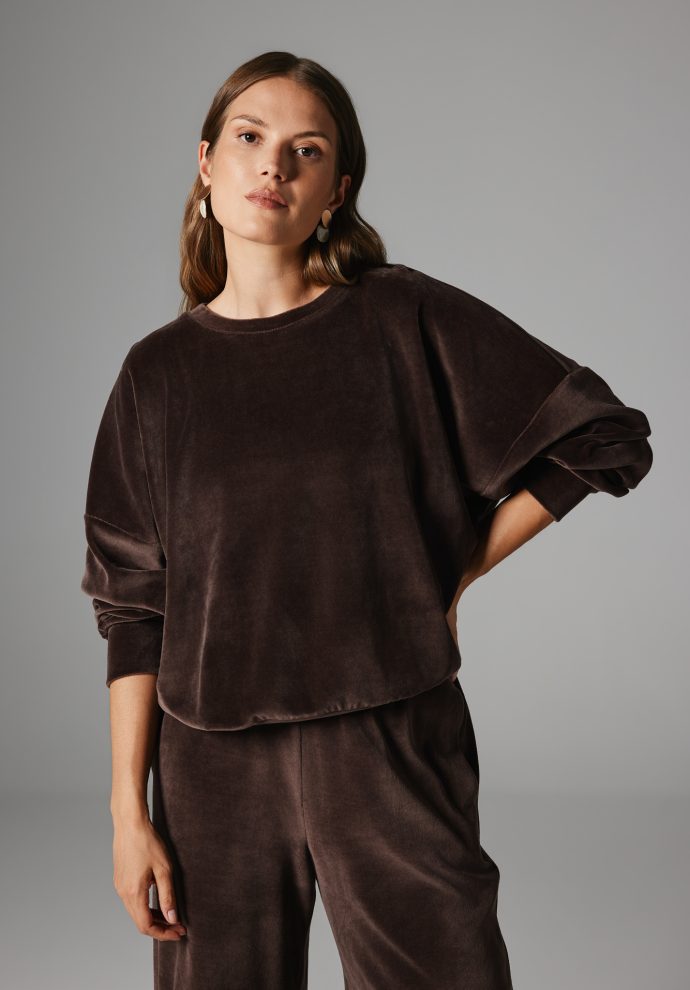 welurowa bluza paula czekoladowa