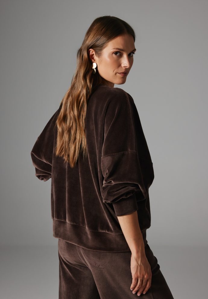 welurowa bluza paula czekoladowa