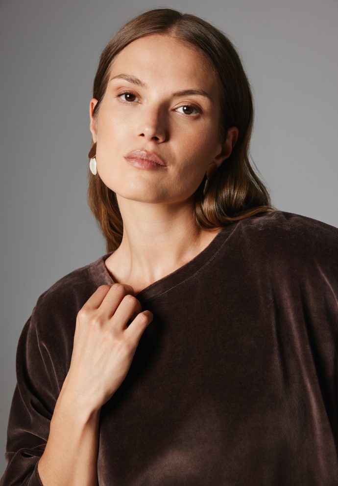 welurowa bluza paula czekoladowa