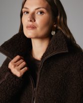 wełniana kurtka teddy czekoladowa