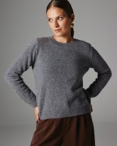 WEŁNIANY SWETER LAURA SZARY