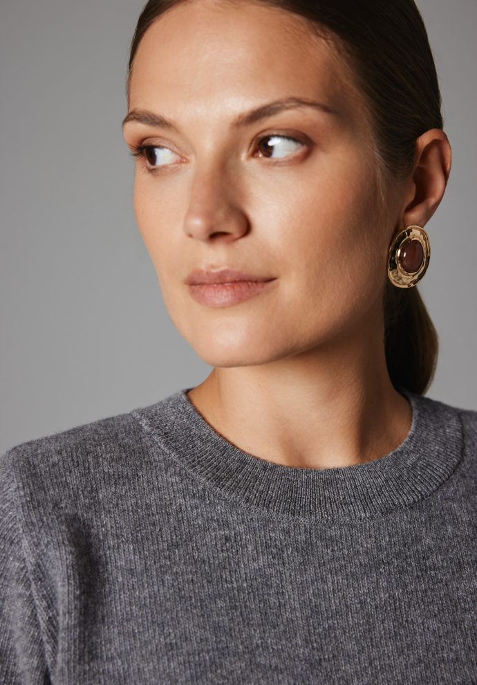 WEŁNIANY SWETER LAURA SZARY
