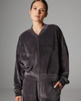 WELUROWA BLUZA NELLI ANTRACYT