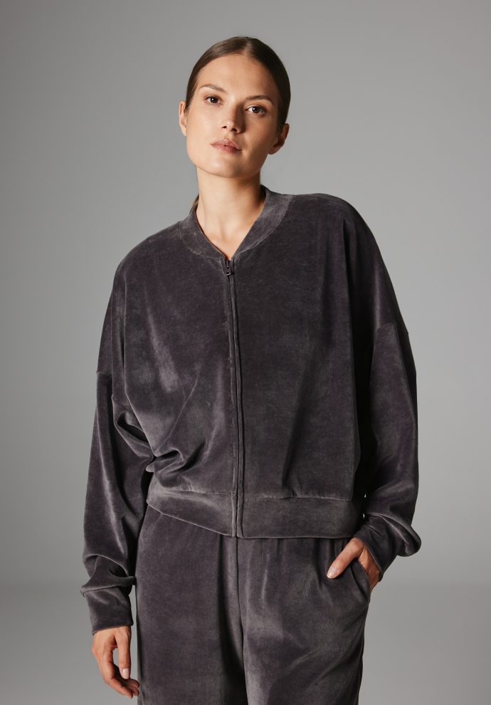 WELUROWA BLUZA NELLI ANTRACYT